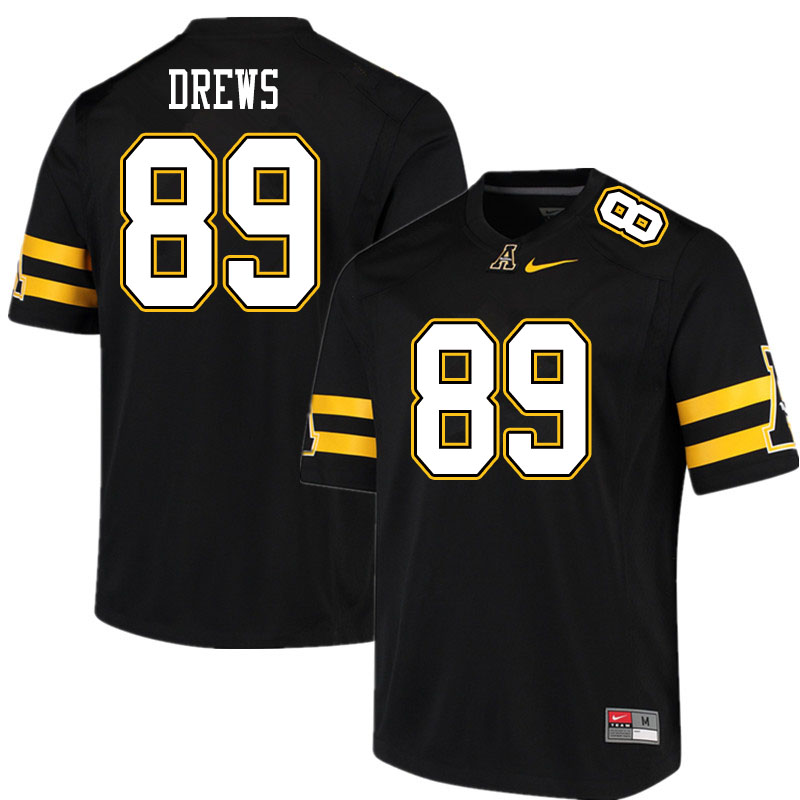 Men #89 August Drews Appalachian State Mountaineers College Football Jerseys Sale-Black - Click Image to Close